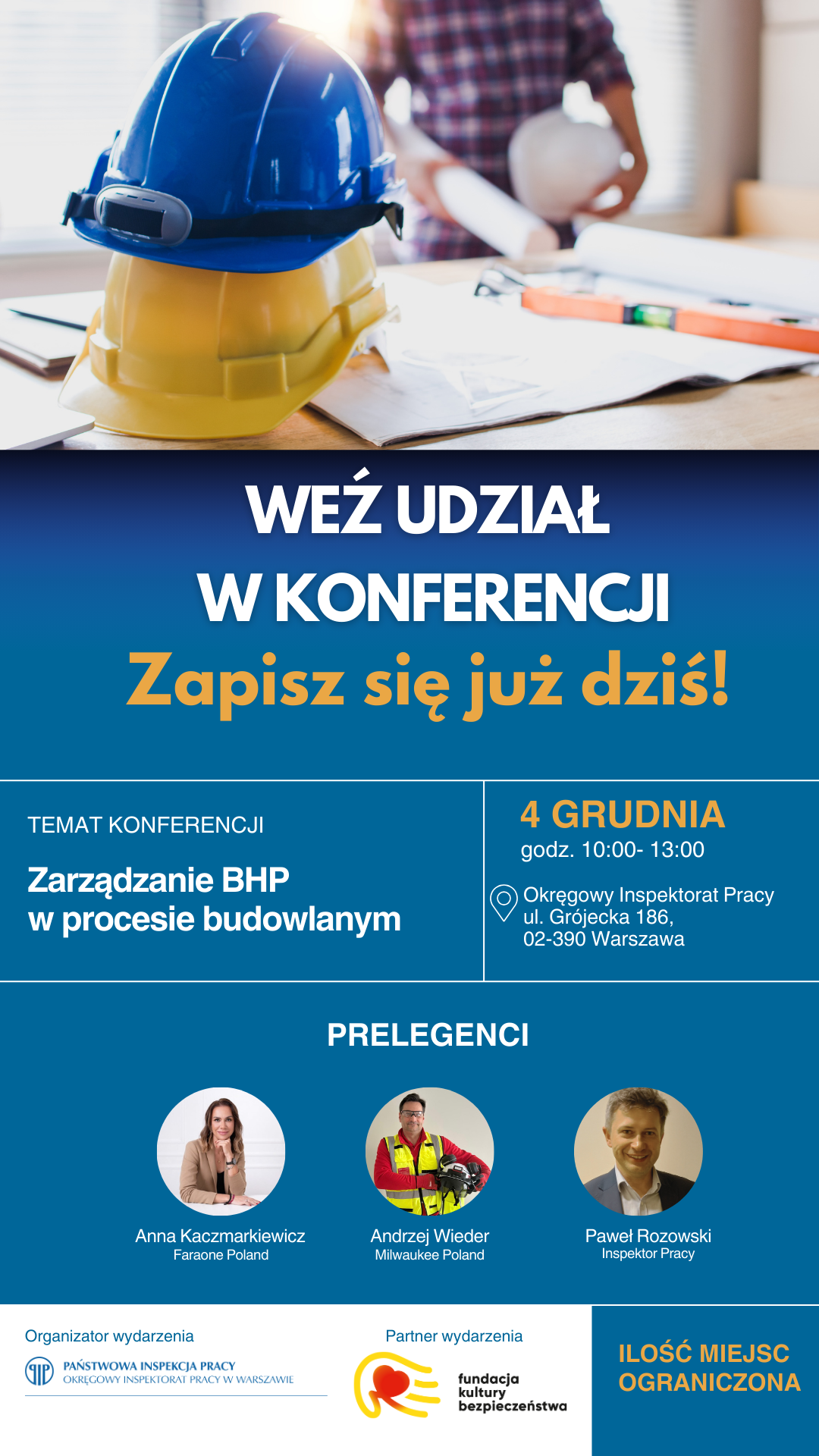 Zarządzanie BHP w Procesie Budowlanym- weź udział w konferencji!