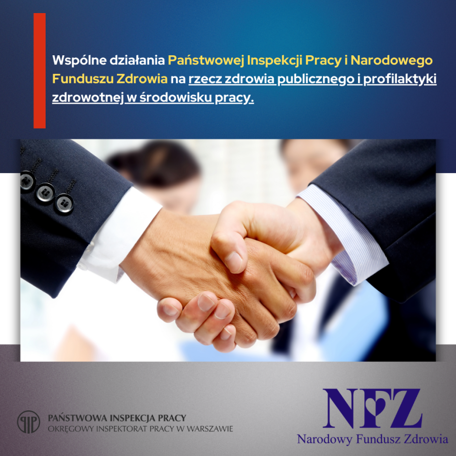 Wspólne działania Państwowej Inspekcji Pracy i Narodowego Funduszu Zdrowia